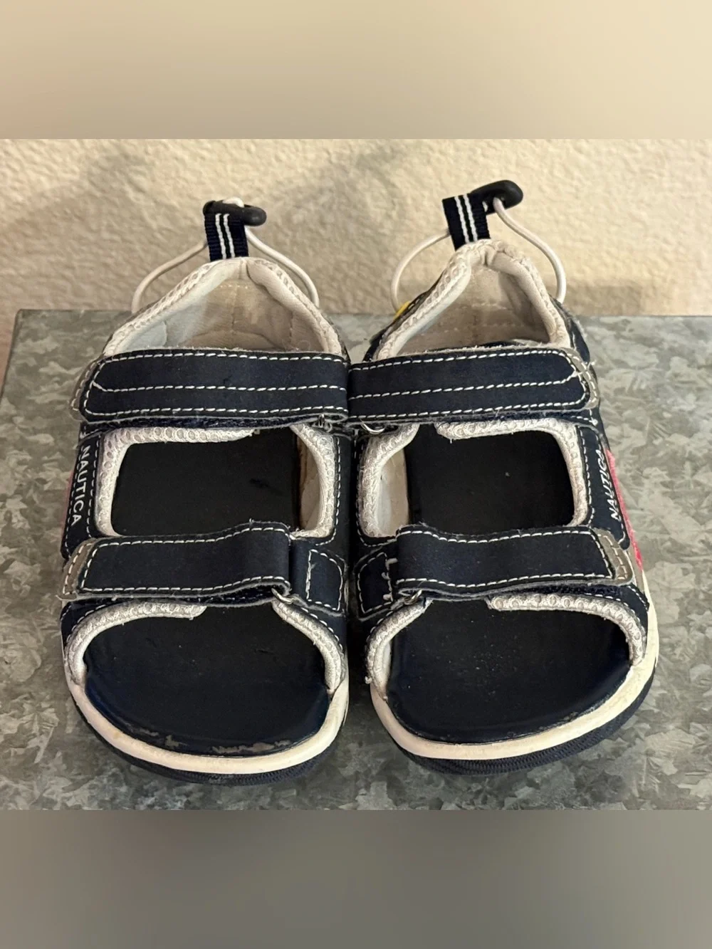 Nautica Kids' Navy and Red Sport Sandals, Size 11